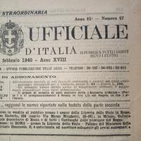 cimelio Gazzetta ufficiale del 1940