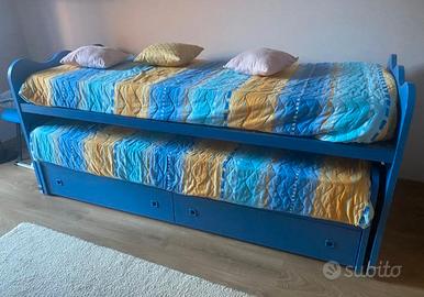 Letto singolo con secondo letto estraibile
