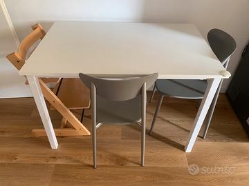 Tavolo rettangolare allungabile bianco