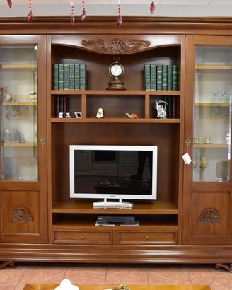 PARETE ATTREZZATA CLASSICA, LIBRERIA, PORTA TV