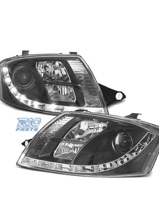FARI AUDI TT 98-05 LUCE DIURNA LED REALE FONDO NER