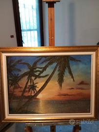 Quadro tramonto 50x70 olio su tela 