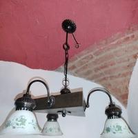 lampadario rustico a 3 luci
