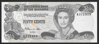 Bahamas - banconota  FdS UNC da 50 Centesimi