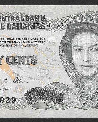 Bahamas - banconota  FdS UNC da 50 Centesimi