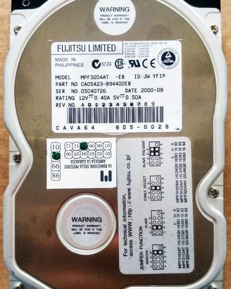 HARD DISK FUJITSU MPF3204AT 20.49GB