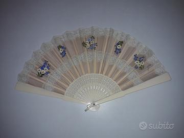 Ventagli dipinti a mano, tessuto e plastica, 15 l'