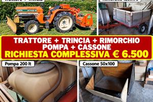 Kubota B1702-M con trincia e rimorchio €6.500