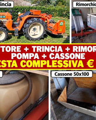 Kubota B1702-M con trincia e rimorchio €6.500