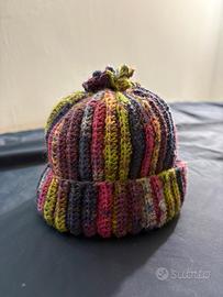 Cappello neonato multicolore - lana e acrilico