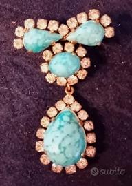 Spilla d'epoca metallo rodiato