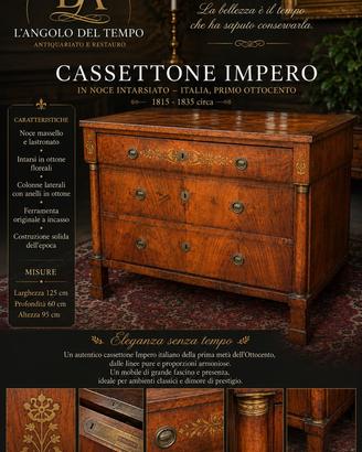 Cassettone impero 1805/1830 intarsiato