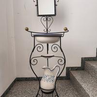 Lavabo in ferro e ceramica italiana