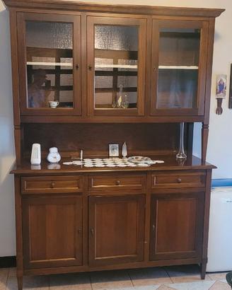 Credenza + Vetrina Arte Povera in Noce