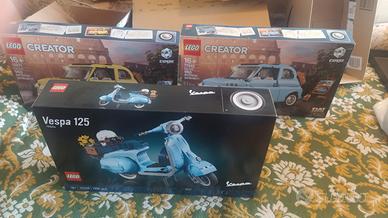 LEGO Fiat 500 Gialla, Blu, Vespa 1960s 125 e Rossa
