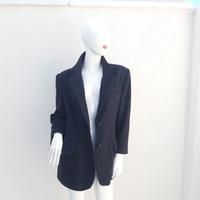 Giacca,blazer,  lana  blu, con  pattine. L/XL
