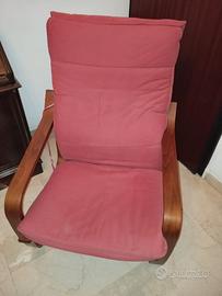 Poltrona relax vintage legno curvato – imbottitura