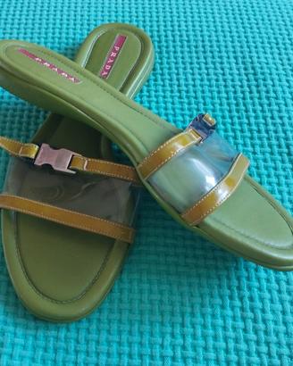 PRADA sandali vintage anni '90 verde lime tg.37
