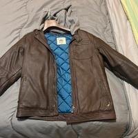 Giacca in pelle marrone ragazzo Original Marines