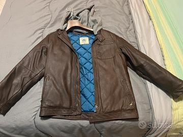 Giacca in pelle marrone ragazzo Original Marines