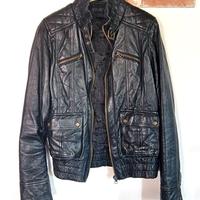Giacca nera in vera pelle - Chiodo donna