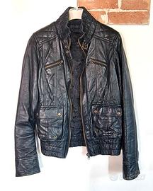 Giacca nera in vera pelle - Chiodo donna