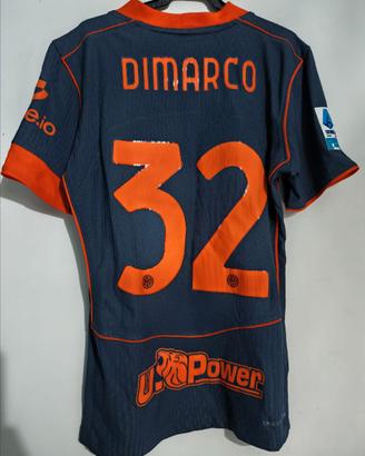Maglia gara Inter Dimarco preparata 25/26 COA