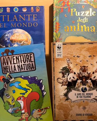 Lotto 4 libri animali e natura con album figurine