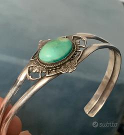 Braccialetto argento 925 con pietra turchese