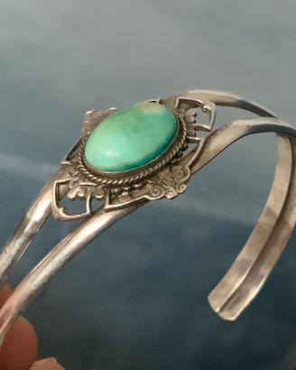 Braccialetto argento 925 con pietra turchese