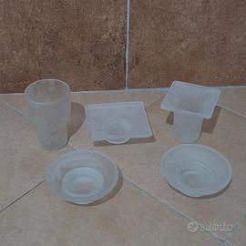 Set accessori bagno in vetro satinato – 5 pezzi