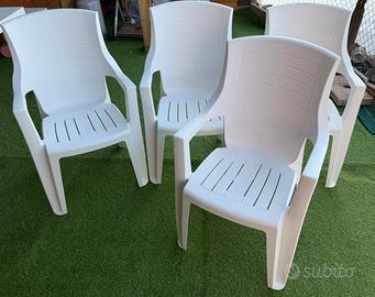 Set 4 Sedie Poltone TALIA NUOVE Bianche Resina