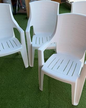 Set 4 Sedie Poltone TALIA NUOVE Bianche Resina