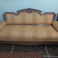 Dormeuse divano letto in legno e broccato