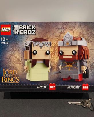 Lego LOTR BrickHeadz 40632 Aragorn e Arwen, nuovo