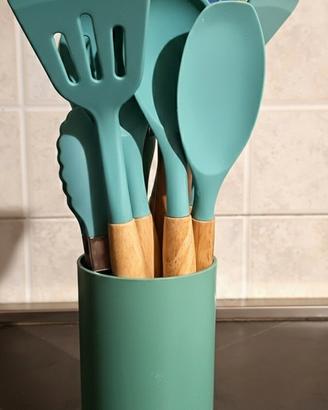 Set Utensili Cucina Silicone 12 Pezzi Ver