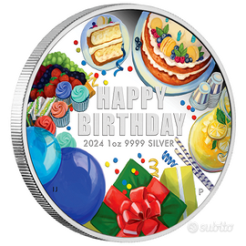 Australia 2024 - 1oz Ag - HAPPY BIRTHDAY - PROOF