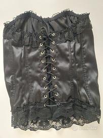 Corsetto nero con pizzo e lacci - taglia
