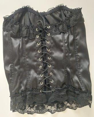 Corsetto nero con pizzo e lacci - taglia