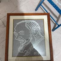 Quadro uncinetto Padre Pio