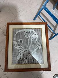 Quadro uncinetto Padre Pio