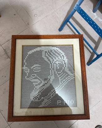 Quadro uncinetto Padre Pio