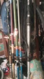 Lotto Canne da Pesca Vintage/Moderne con Accessori
