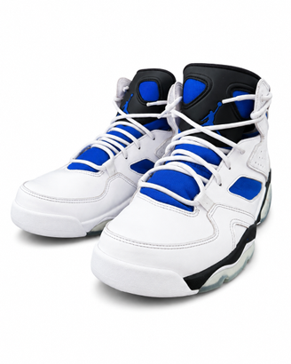 Nike Air Jordan alte bianche, blu e nere