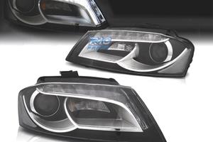 FARI PER AUDI A3 8P 08-12 TRU DRL FONDO NERO