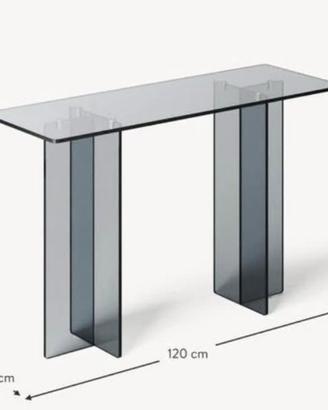 Consolle in vetro Anouk blu trasparente