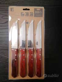 SET 4 Coltelli da bistecca carne +forchette BBQ