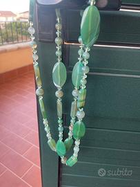 Collana lunga onice verde