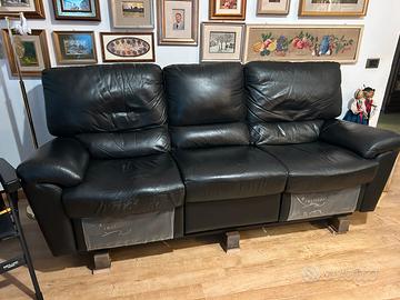 Divano in pelle nera Made in Italy “Doimo Sofas”