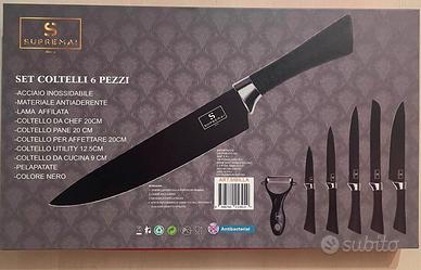 SET 6 coltelli da cucina professionali in acciaio